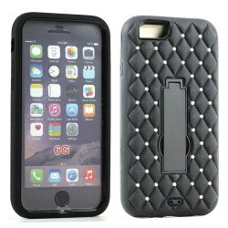 Apple iPhone 6 4.7 Diamond Armor Hybrid w Screen and Stand (Black)